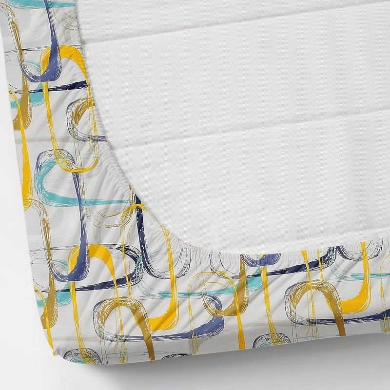 STARNSTYLE 100% Cotton Super Soft 240 Thread Count Elastic Fitted King Size Bedsheet with 2 Pillow Covers - White Yellow - Image 5